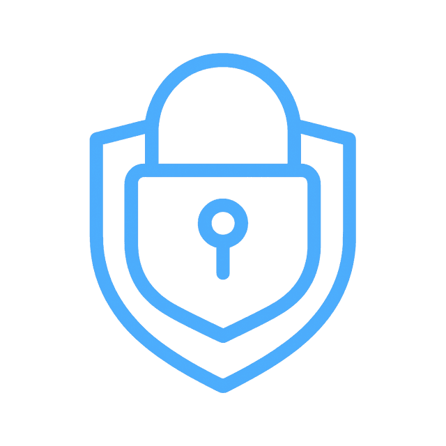 Cybersecurity Blue Icon